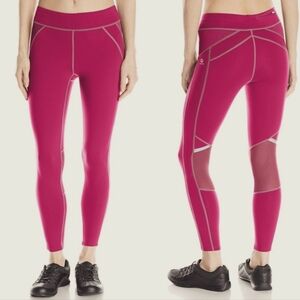 Oiselle Rose Pink Lesley Legging Tights with Reflective Size 6